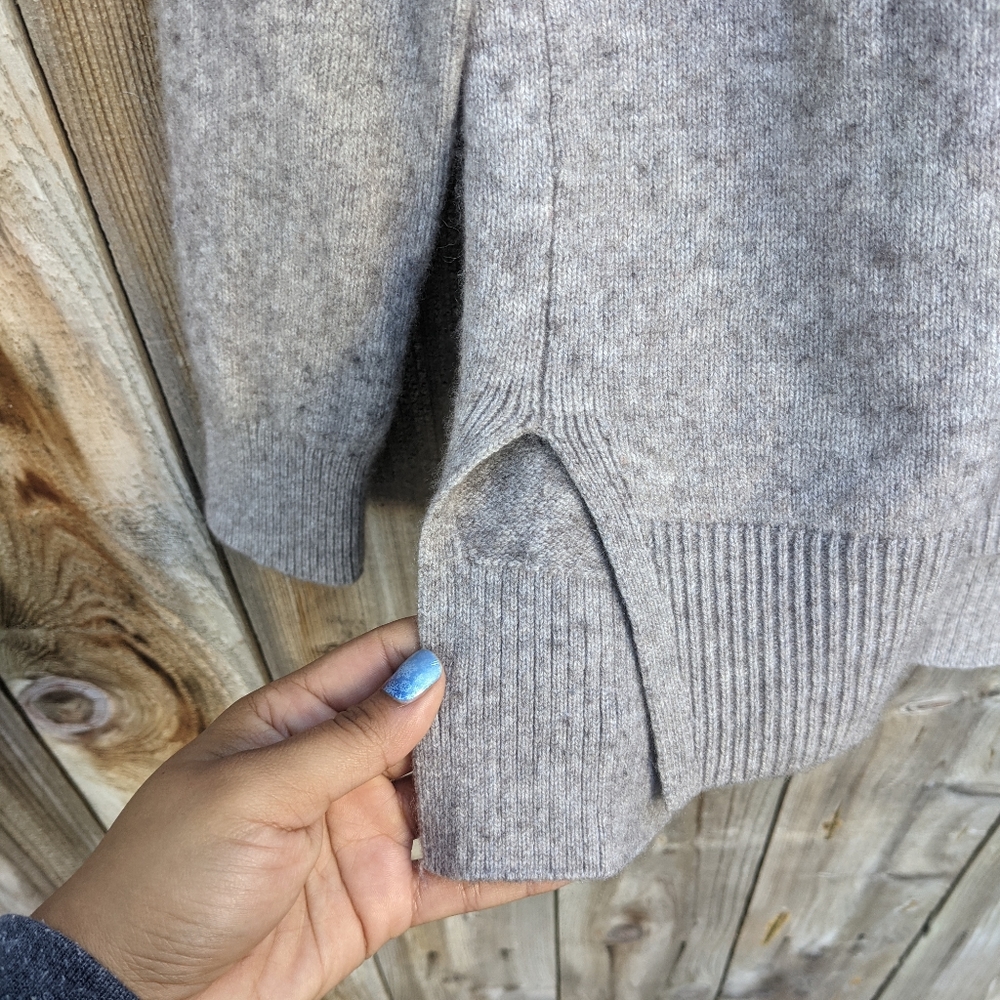 Athleta Wool Cashmere Crewneck Sweater Taupe Brown Size Small - Picture 4 of 6
